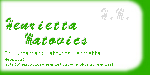 henrietta matovics business card